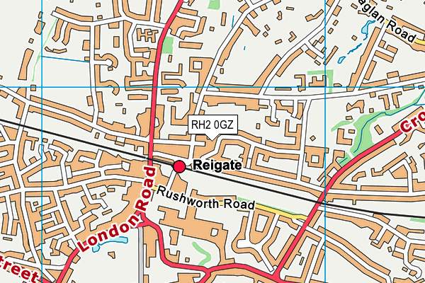 RH2 0GZ map - OS VectorMap District (Ordnance Survey)