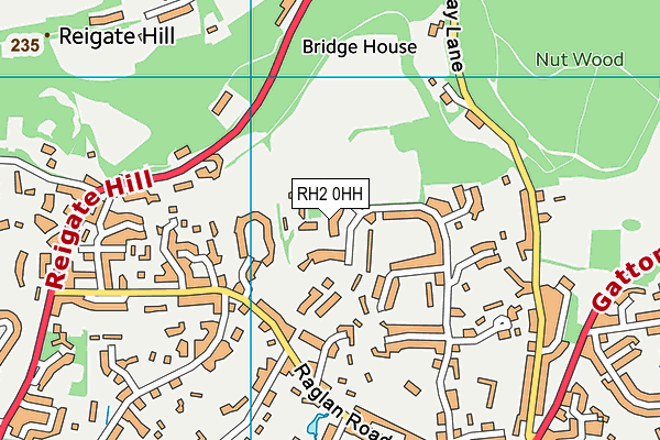 RH2 0HH map - OS VectorMap District (Ordnance Survey)