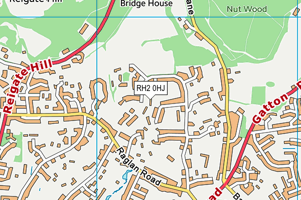 RH2 0HJ map - OS VectorMap District (Ordnance Survey)