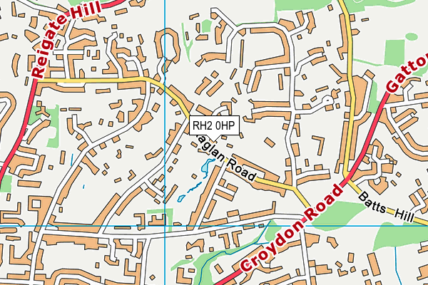 RH2 0HP map - OS VectorMap District (Ordnance Survey)
