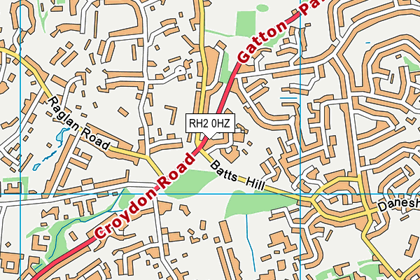 RH2 0HZ map - OS VectorMap District (Ordnance Survey)