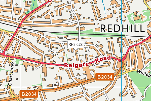 RH2 0JS map - OS VectorMap District (Ordnance Survey)
