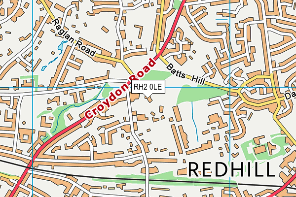 RH2 0LE map - OS VectorMap District (Ordnance Survey)