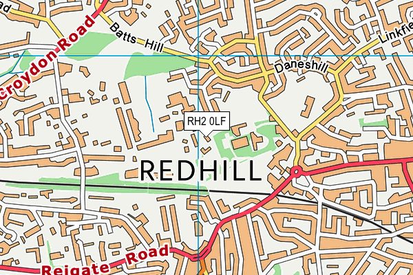 RH2 0LF map - OS VectorMap District (Ordnance Survey)