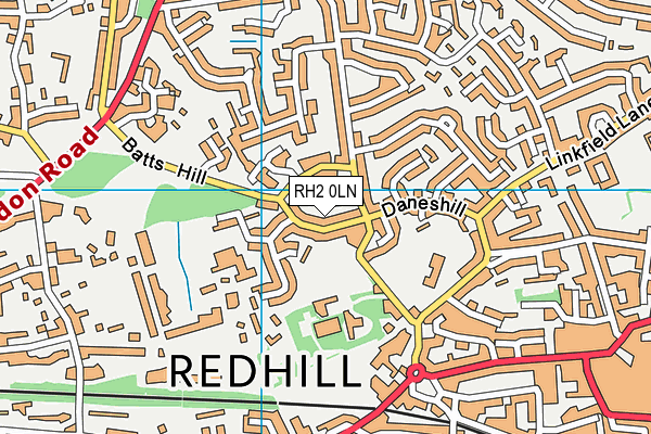 RH2 0LN map - OS VectorMap District (Ordnance Survey)