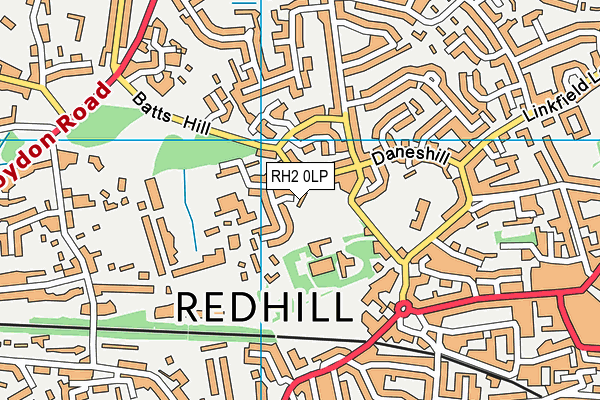 RH2 0LP map - OS VectorMap District (Ordnance Survey)