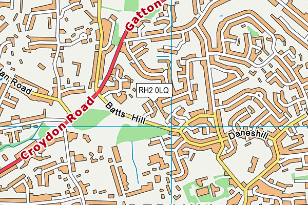 RH2 0LQ map - OS VectorMap District (Ordnance Survey)