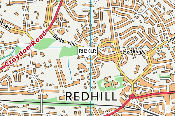 RH2 0LR map - OS VectorMap District (Ordnance Survey)