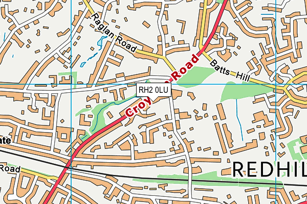 RH2 0LU map - OS VectorMap District (Ordnance Survey)
