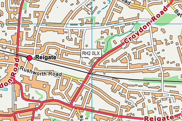 RH2 0LX map - OS VectorMap District (Ordnance Survey)