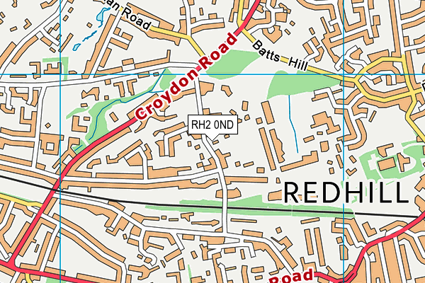 RH2 0ND map - OS VectorMap District (Ordnance Survey)