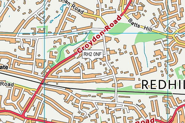 RH2 0NF map - OS VectorMap District (Ordnance Survey)