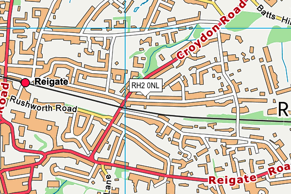 RH2 0NL map - OS VectorMap District (Ordnance Survey)