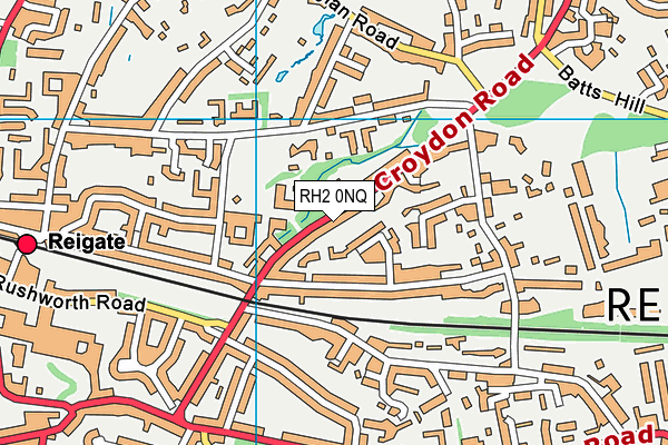 RH2 0NQ map - OS VectorMap District (Ordnance Survey)