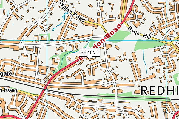 RH2 0NU map - OS VectorMap District (Ordnance Survey)