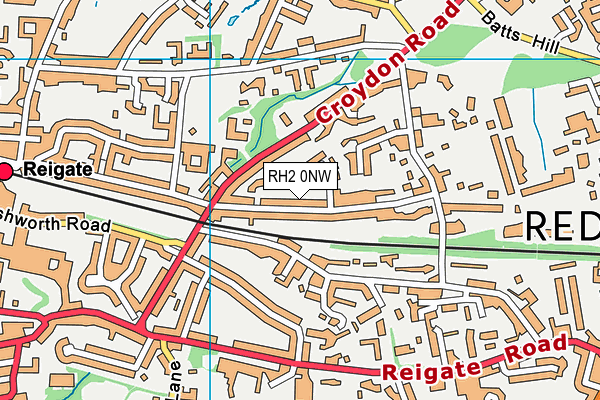 RH2 0NW map - OS VectorMap District (Ordnance Survey)