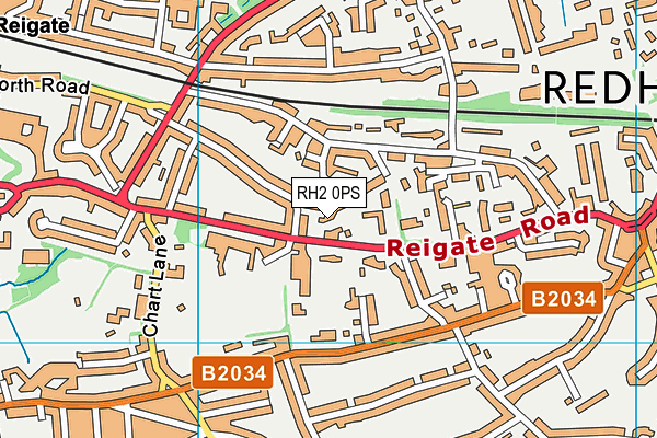 RH2 0PS map - OS VectorMap District (Ordnance Survey)