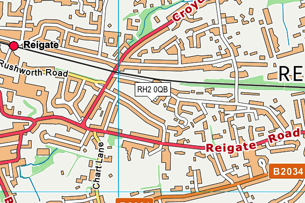 RH2 0QB map - OS VectorMap District (Ordnance Survey)