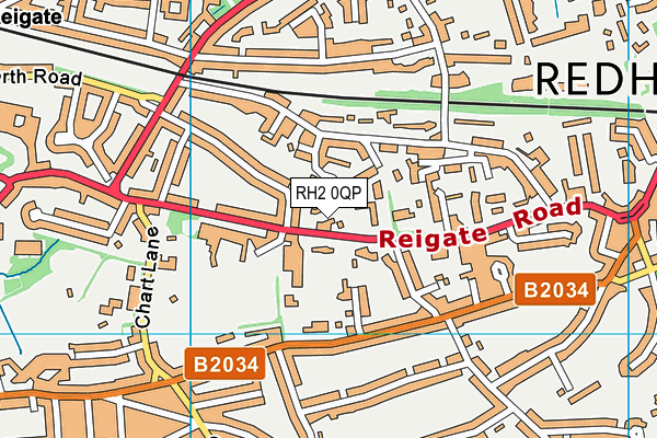 RH2 0QP map - OS VectorMap District (Ordnance Survey)