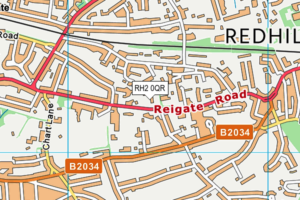 RH2 0QR map - OS VectorMap District (Ordnance Survey)