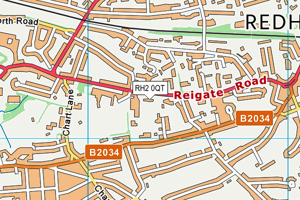 RH2 0QT map - OS VectorMap District (Ordnance Survey)