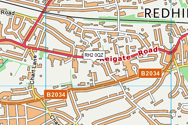 RH2 0QZ map - OS VectorMap District (Ordnance Survey)