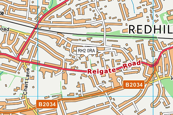 RH2 0RA map - OS VectorMap District (Ordnance Survey)