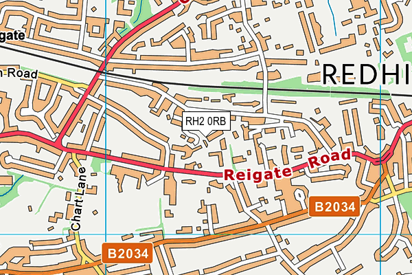 RH2 0RB map - OS VectorMap District (Ordnance Survey)