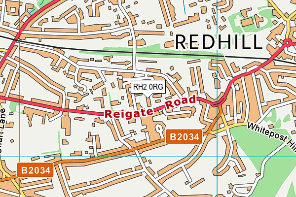 RH2 0RG map - OS VectorMap District (Ordnance Survey)