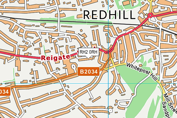 RH2 0RH map - OS VectorMap District (Ordnance Survey)