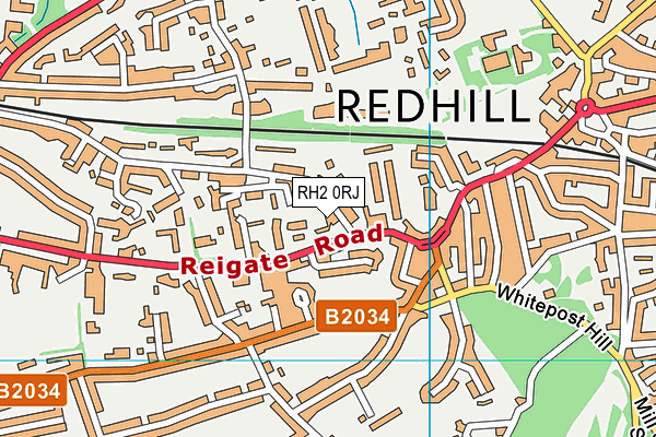 RH2 0RJ map - OS VectorMap District (Ordnance Survey)