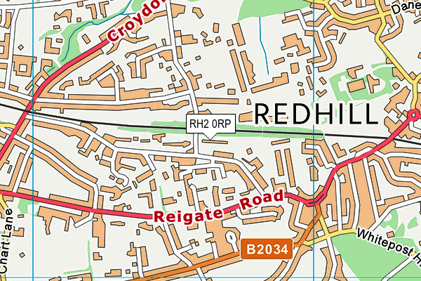 RH2 0RP map - OS VectorMap District (Ordnance Survey)