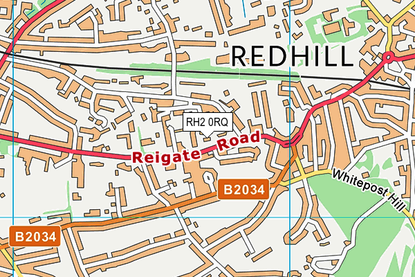 RH2 0RQ map - OS VectorMap District (Ordnance Survey)
