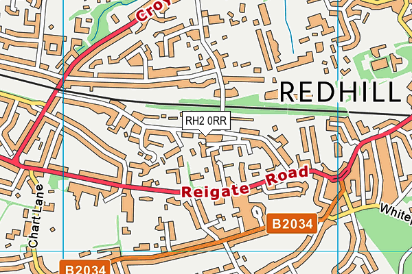RH2 0RR map - OS VectorMap District (Ordnance Survey)