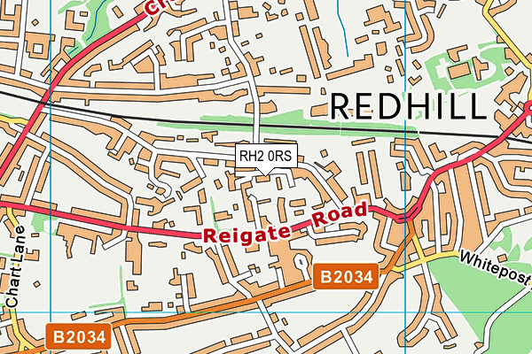 RH2 0RS map - OS VectorMap District (Ordnance Survey)