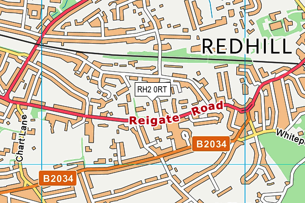 RH2 0RT map - OS VectorMap District (Ordnance Survey)