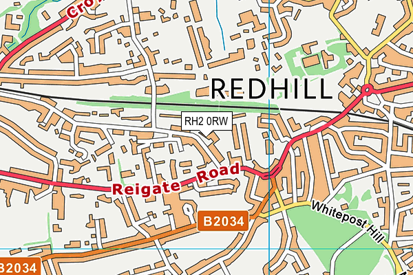 RH2 0RW map - OS VectorMap District (Ordnance Survey)