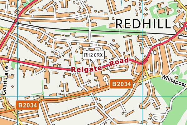 RH2 0RX map - OS VectorMap District (Ordnance Survey)