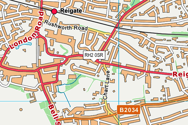 RH2 0SR map - OS VectorMap District (Ordnance Survey)