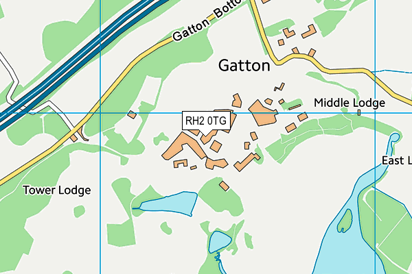 RH2 0TG map - OS VectorMap District (Ordnance Survey)