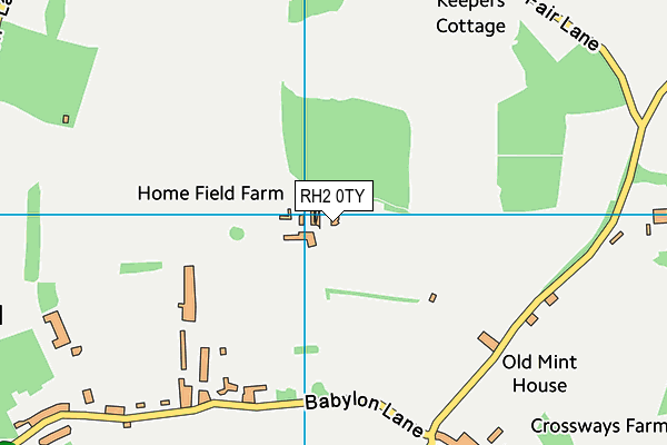 RH2 0TY map - OS VectorMap District (Ordnance Survey)