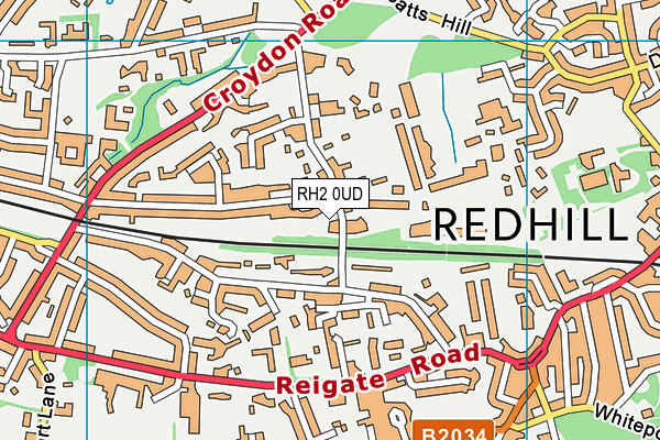 RH2 0UD map - OS VectorMap District (Ordnance Survey)