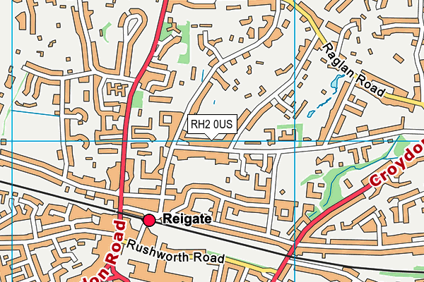RH2 0US map - OS VectorMap District (Ordnance Survey)