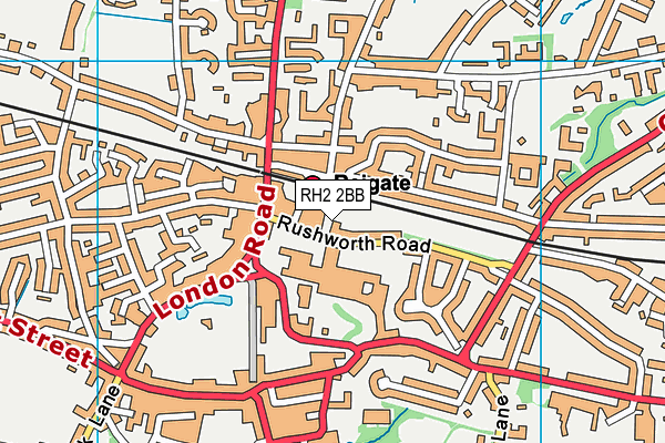 RH2 2BB map - OS VectorMap District (Ordnance Survey)