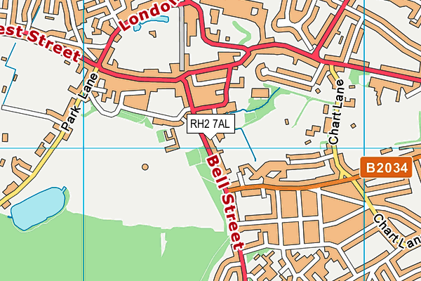 RH2 7AL map - OS VectorMap District (Ordnance Survey)