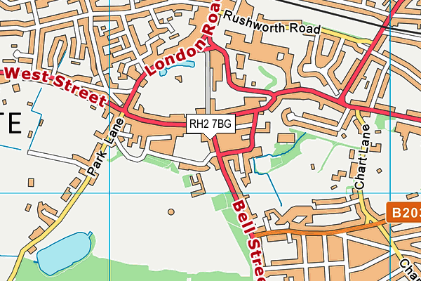 The Fitness Zone (Reigate) map (RH2 7BG) - OS VectorMap District (Ordnance Survey)