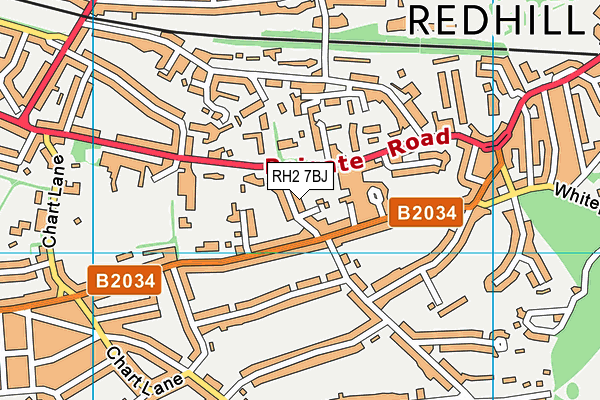 RH2 7BJ map - OS VectorMap District (Ordnance Survey)