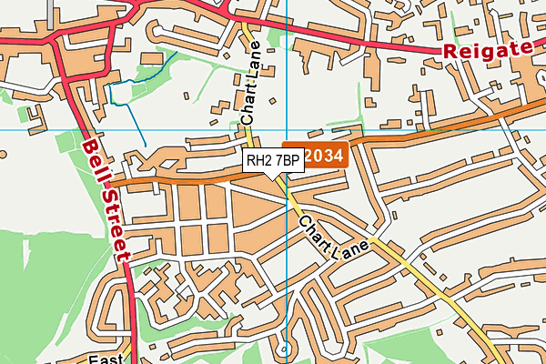RH2 7BP map - OS VectorMap District (Ordnance Survey)