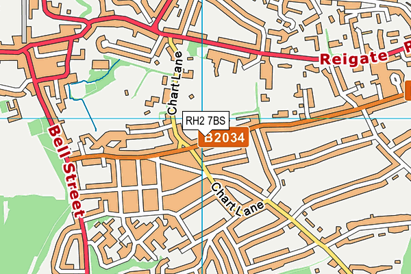 RH2 7BS map - OS VectorMap District (Ordnance Survey)
