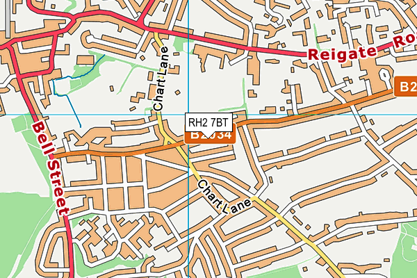 RH2 7BT map - OS VectorMap District (Ordnance Survey)